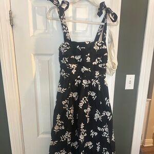 Black and white floral maxi dress